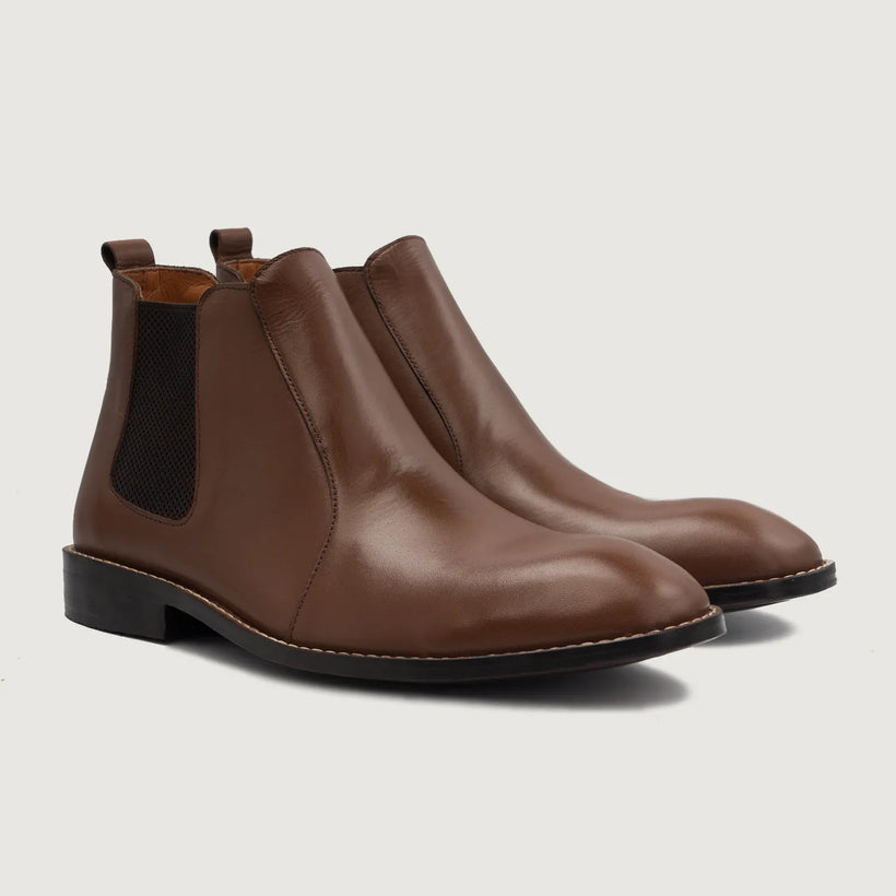 Clarkson Chelsea Marrone Leather Boots da Uomo