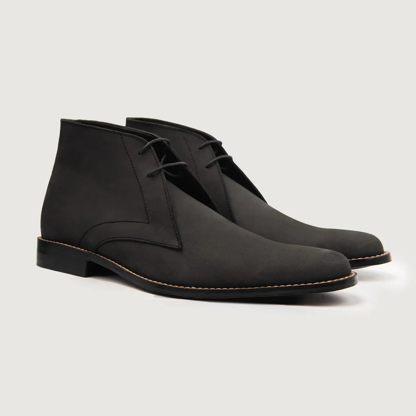 Corry Chukka Nero Nubuck Stivali in pelle da Uomo
