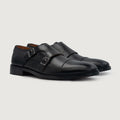 Boston Scarpe a doppia fibbia in pelle nera