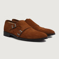 Boston Scarpe a doppia fibbia Marrone Suede Scarpe in pelle