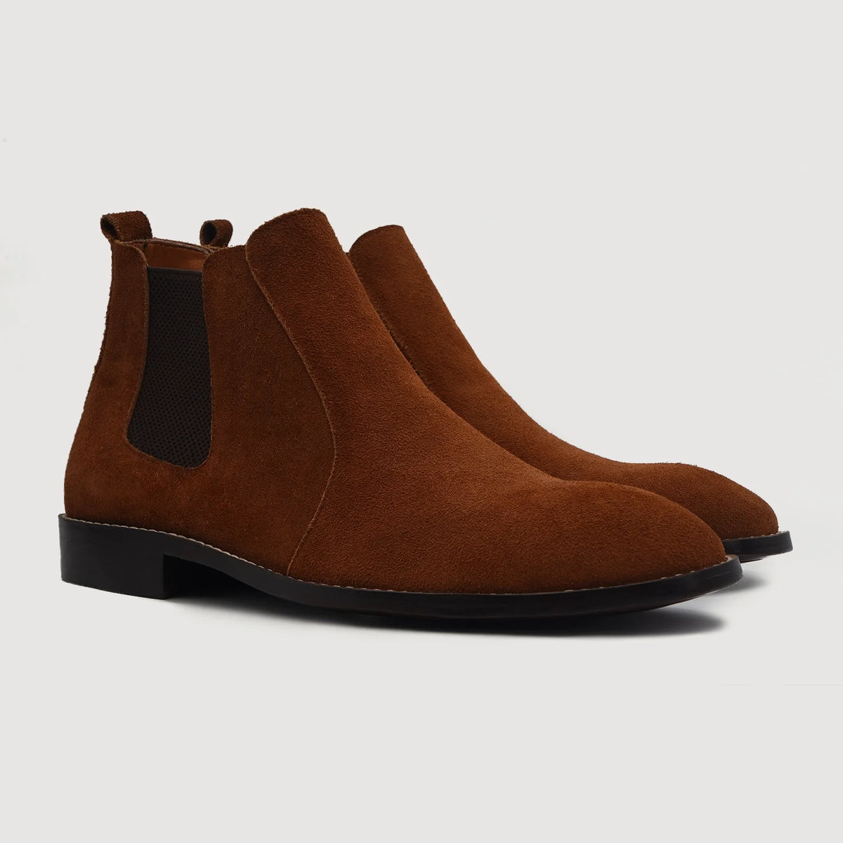Clarkson Chelsea Marrone Suede Stivali in pelle da Uomo For Men in Brown Goatskin Suede - Vista laterale | Acquista online