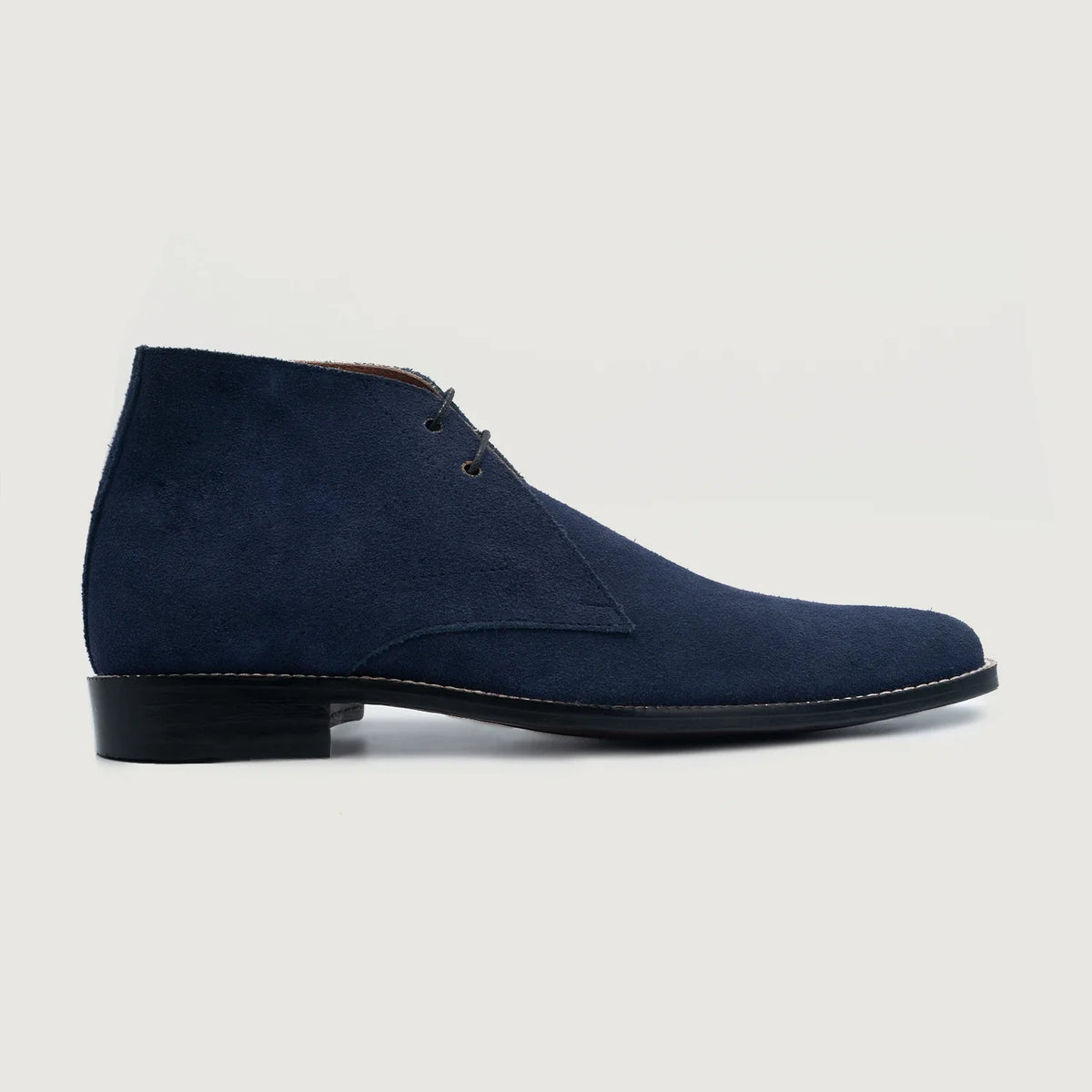 Midnight Blue Goatskin Suede Leather Boots - Costruzione Goodyear a guardolo & dettaglio puntale