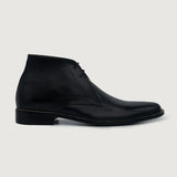Black Full-Grain leather Boots - Goodyear Welt Construction & Front Toe Box Detail