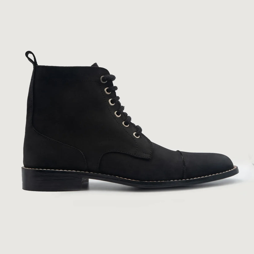 Knight Derby Nero Nubuck Stivali in pelle da Uomo