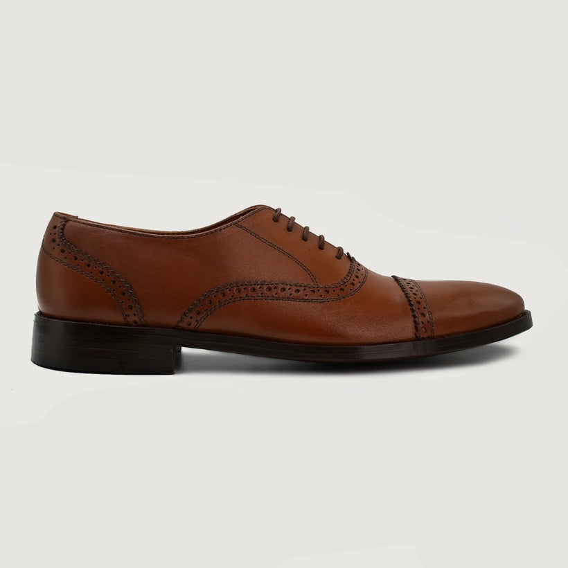 Grigioson Brogues Oxford Cuoio Leather Shoes da Uomo