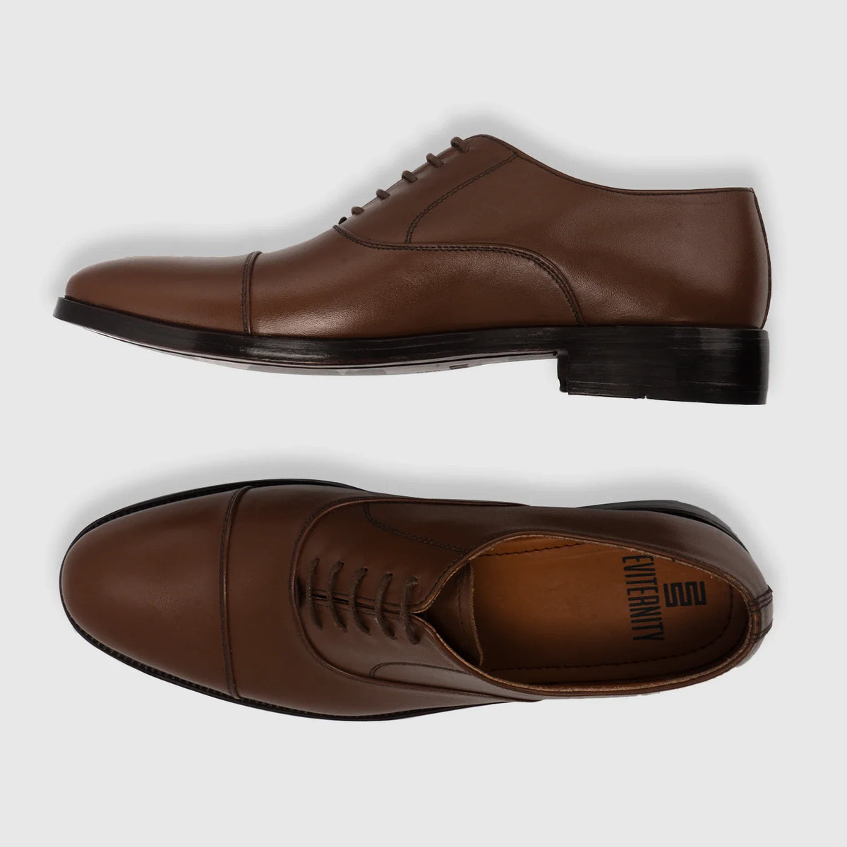 Professor Oxford Marrone Scarpe in pelle da Uomo For Men - Contrafforte tallone rinforzato & doppie cuciture di precisione