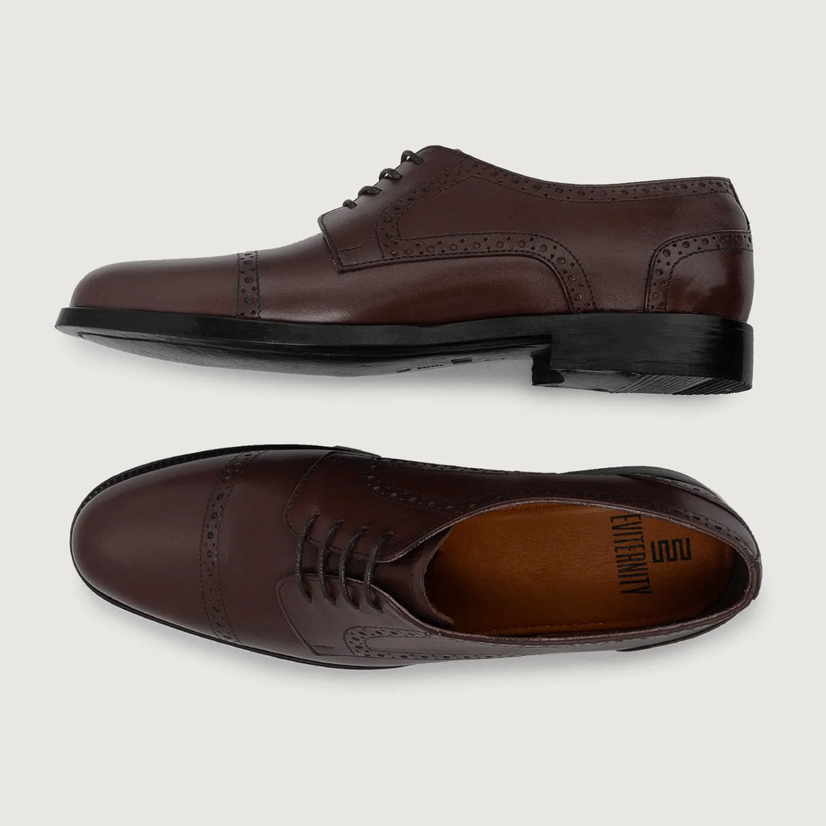 Dirk Brogues Derby Marrone Rossiccio Scarpe in pelle da Uomo For Men - Contrafforte tallone rinforzato & doppie cuciture di precisione