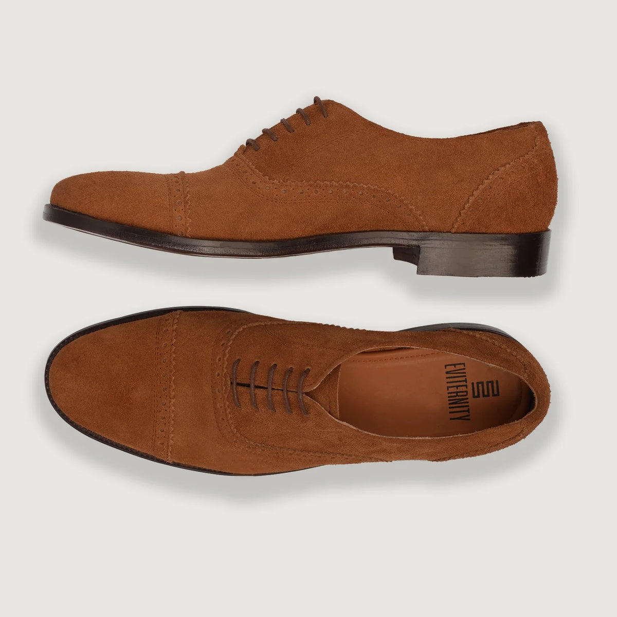 Grigioson Brogues Oxford Marrone Suede Scarpe in pelle da Uomo For Men - Contrafforte tallone rinforzato & doppie cuciture di precisione