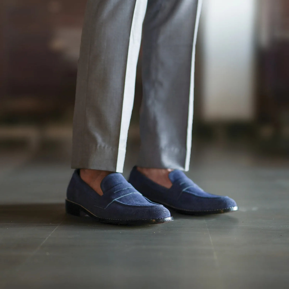 Orlaven Baxton Blu Suede Mocassini in pelle da Uomo footwear image 9