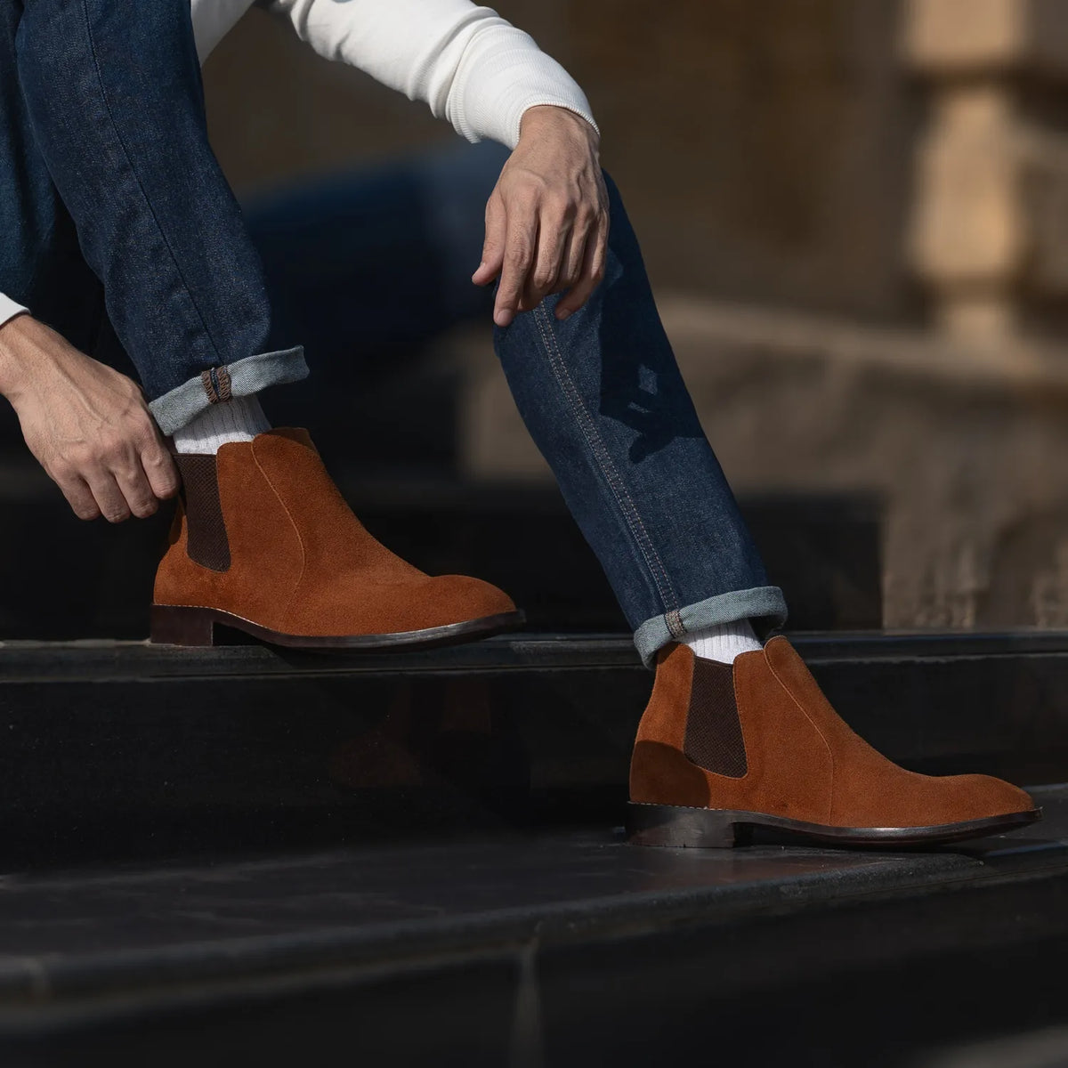 Orlaven Clarkson Chelsea Marrone Suede Stivali in pelle da Uomo footwear image 9