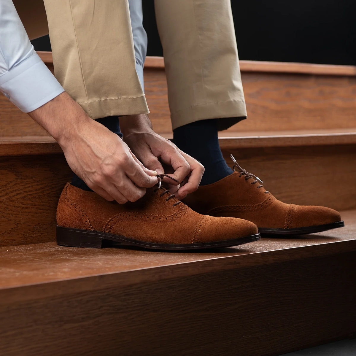 Orlaven Grigioson Brogues Oxford Marrone Suede Scarpe in pelle da Uomo footwear image 9