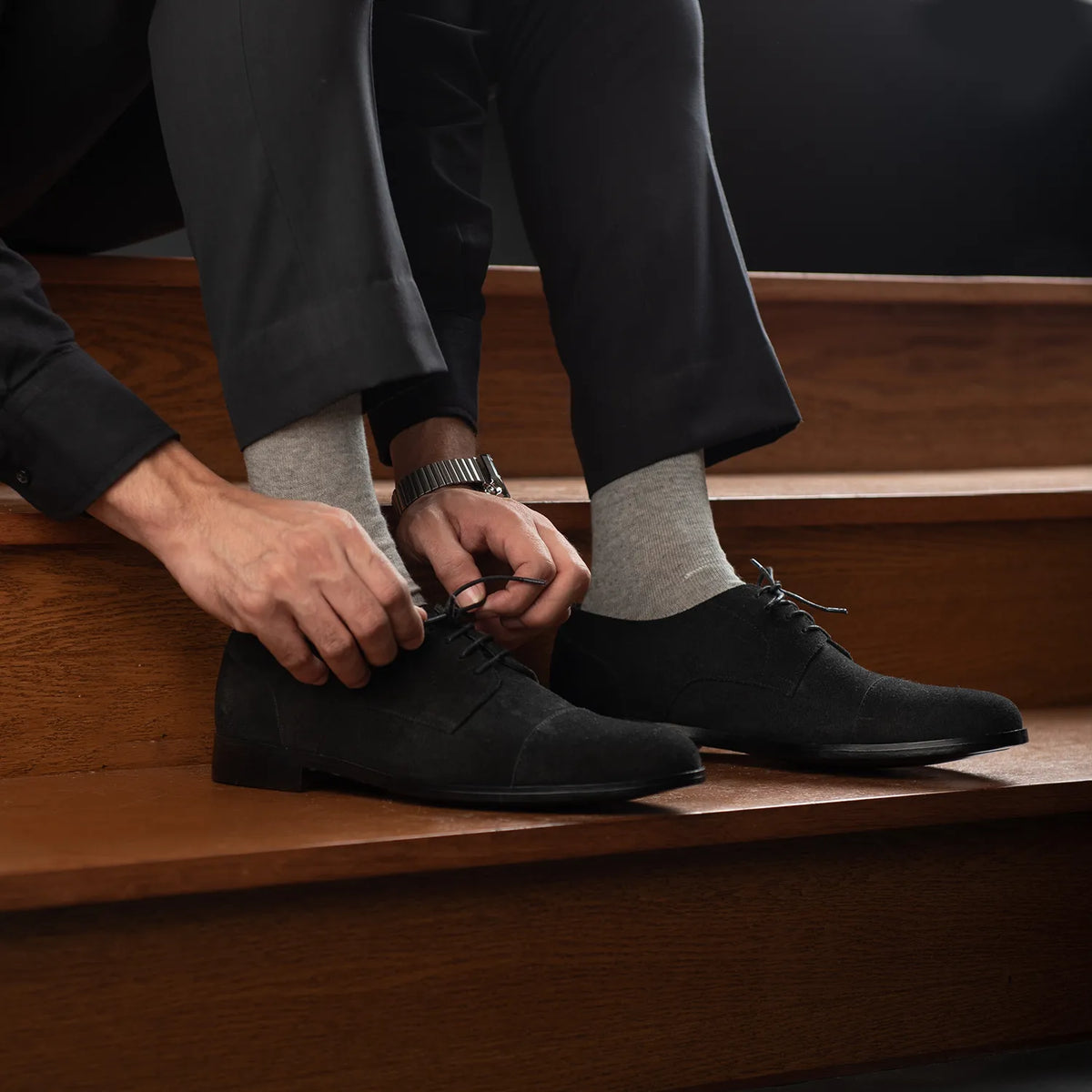 Orlaven Attorney Derby Nero Suede Scarpe in pelle da Uomo footwear image 10