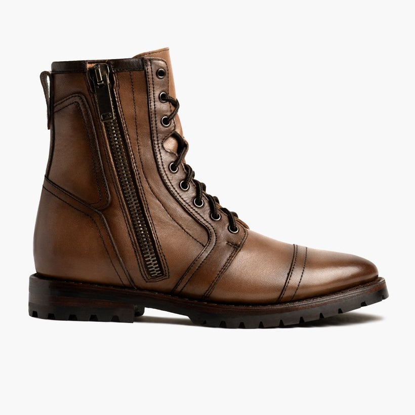 Casa Moto Amber Wheat Leather Boots da Uomo