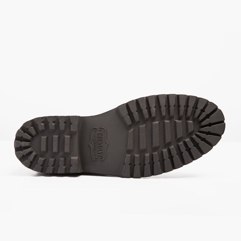 High-Traction Rubber Outsole & Lug Tread Pattern on Captain StormKing® Tabacco Stivali in pelle da Uomo