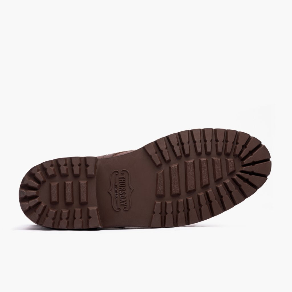 High-Traction Rubber Outsole & Lug Tread Pattern on Captain StormKing® Whisky Stivali in pelle da Uomo