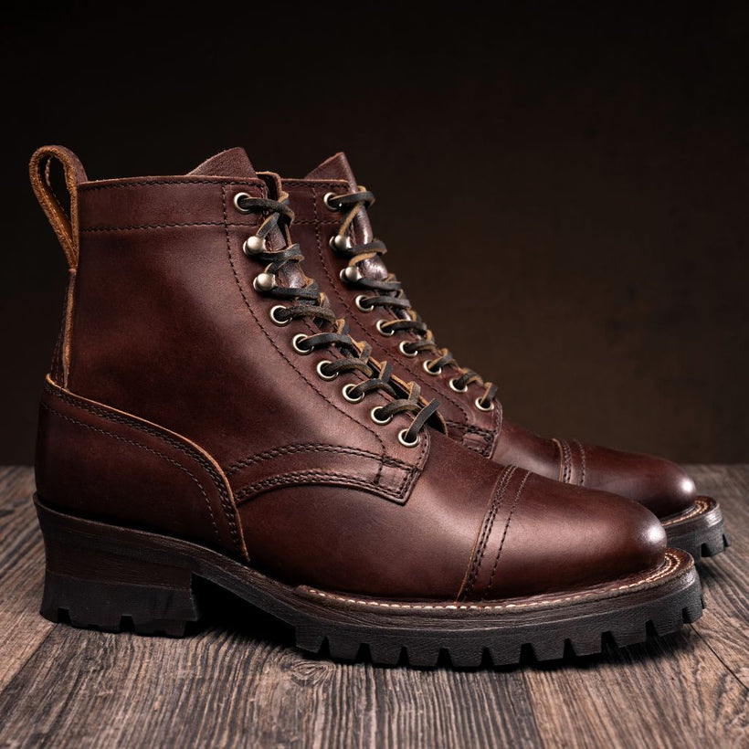Challenger Whiskey Leather Boots da Uomo