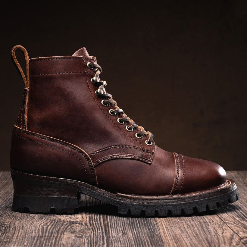 Challenger Whiskey Leather Boots da Uomo