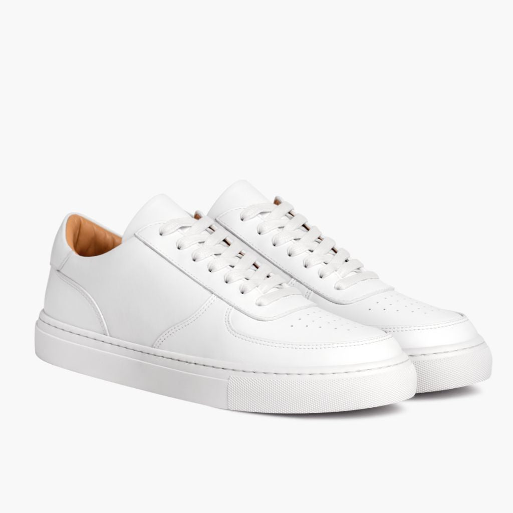 Court Bianco Sneakers in pelle da Uomo in White Full-Grain Leather - Vista laterale | Acquista online