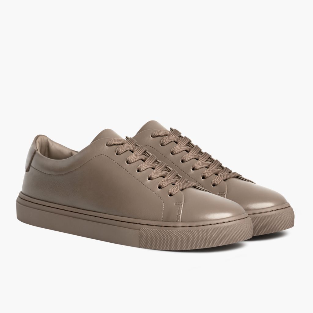 Encore Taupe Sneakers in pelle da Uomo in Classic Full-Grain Leather - Vista laterale | Acquista online