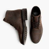Captain StormKing® Tobacco Leather Boots - Reinforced Heel Counter & Precision Double-Row Stitching Detail