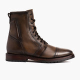 Casa Moto Anejo Leather Boots - Lateral Side Profile View Showing Sleeve Cut & Athletic Taper Fit