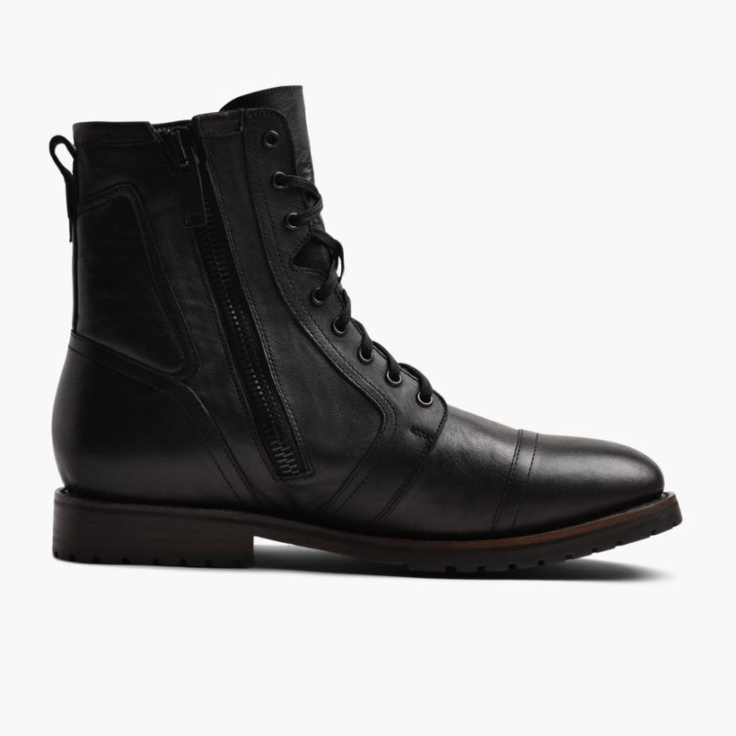 Casa Moto Nero Leather Boots da Uomo