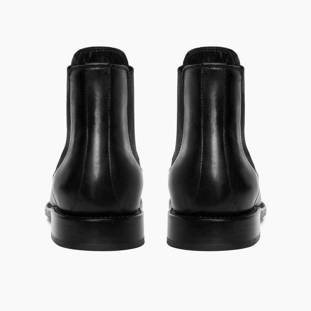 Cavalier Nero Stivali in pelle da Uomo - Contrafforte tallone rinforzato & doppie cuciture di precisione