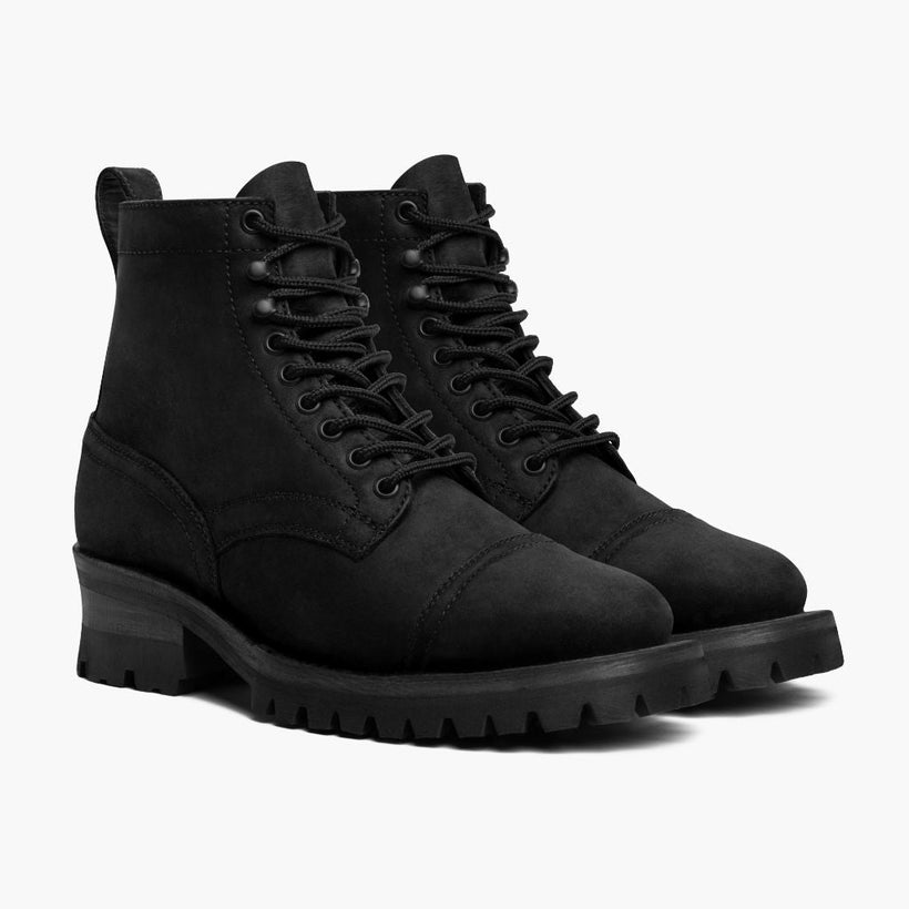 Challenger Nero Matte Leather Boots da Uomo