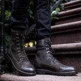 Authentic Goatskin Suede Grain Depth & Pull-Up Patina Texture Detail