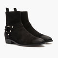 Harness Nero Suede Stivali in pelle da Uomo
