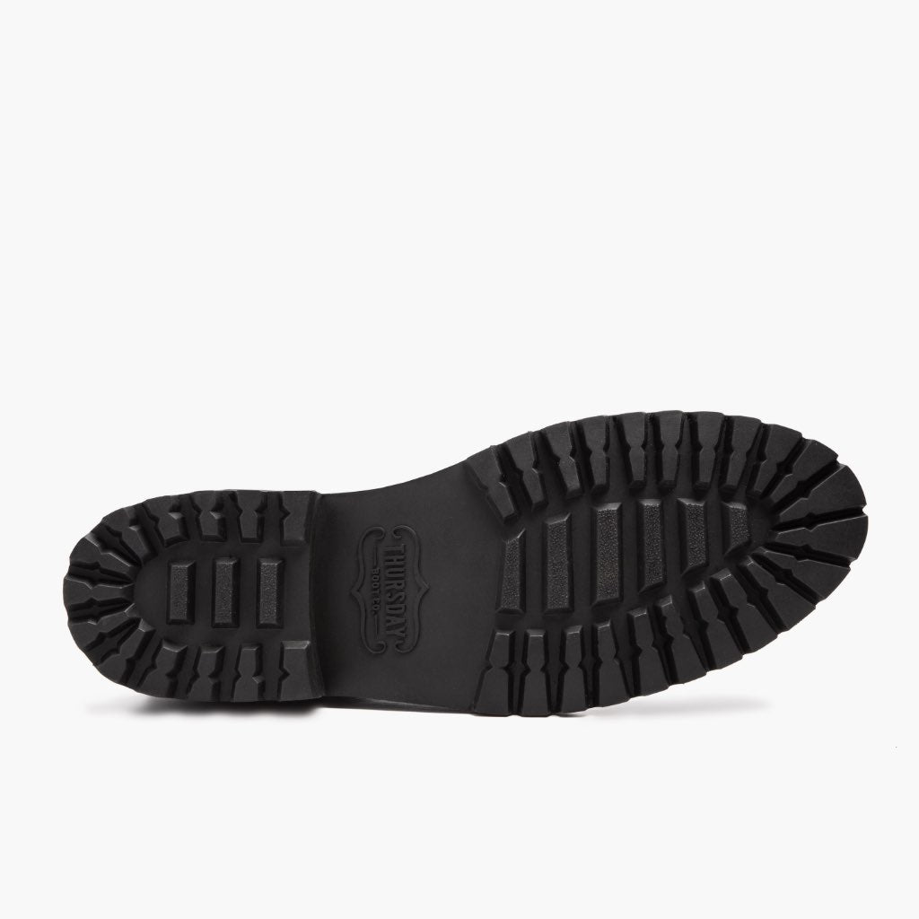 High-Traction Rubber Outsole & Lug Tread Pattern on Legend Nero Opaco Stivali in pelle da Uomo