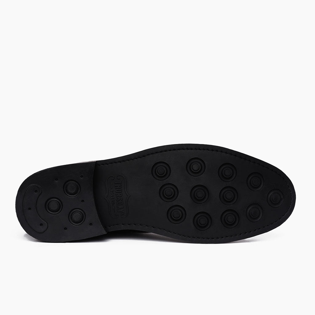 High-Traction Rubber Outsole & Lug Tread Pattern on President Nero Opaco Stivali in pelle da Uomo For Men