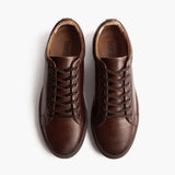 Premier Low Top Old English Leather Sneakers For Men - Reinforced Heel Counter & Precision Double-Row Stitching Detail