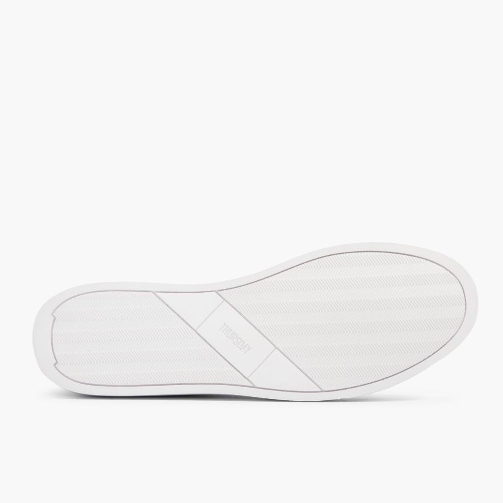 High-Traction Rubber Outsole & Lug Tread Pattern on Premier Low Top Bianco Sneakers in pelle da Uomo For Men