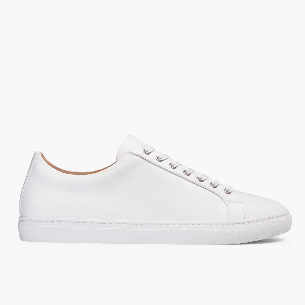 White Full-Grain leather Sneakers - Costruzione Goodyear a guardolo & dettaglio puntale