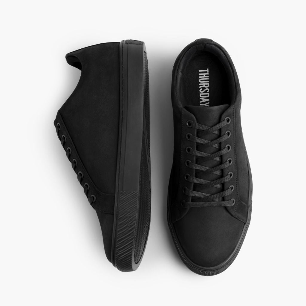 Premier Low Top Nero Opaco Sneakers in pelle da Uomo For Men - Contrafforte tallone rinforzato & doppie cuciture di precisione
