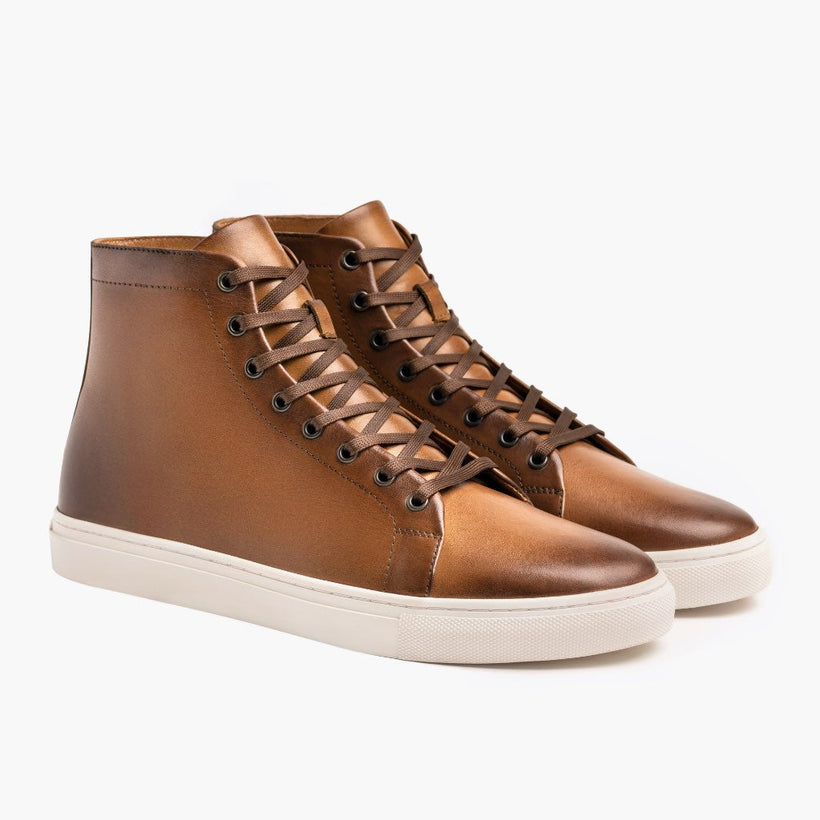 Premier High Top Toffee Leather Sneakers da Uomo