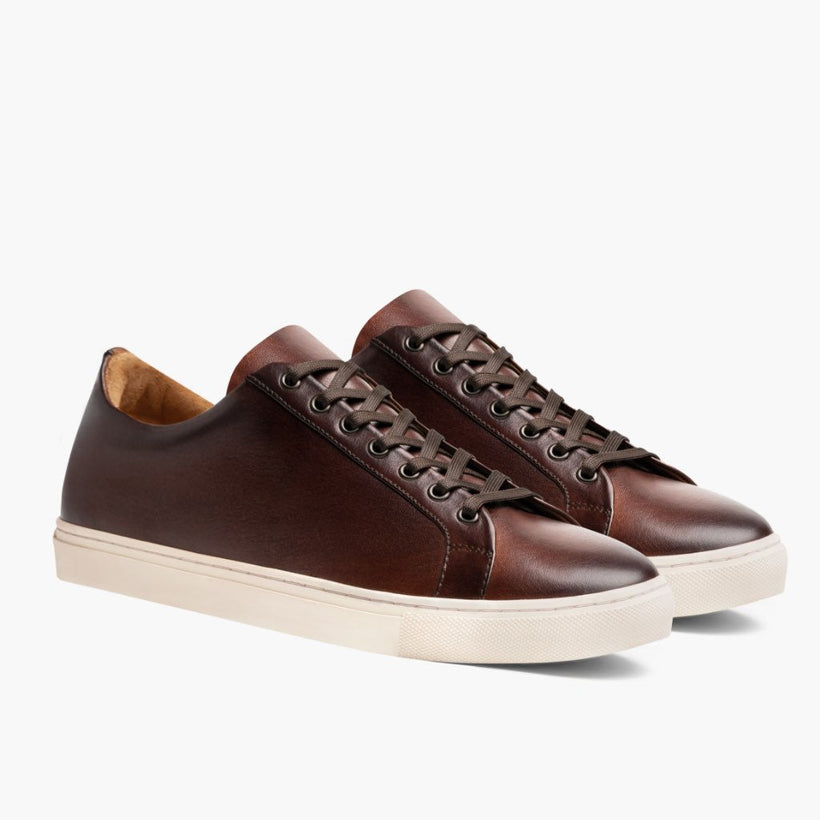Premier Low Top Coffee Leather Sneakers da Uomo