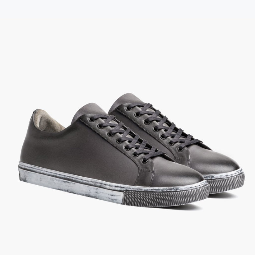 Premier Low Top Effetto Usurato Grigio Leather Sneakers da Uomo