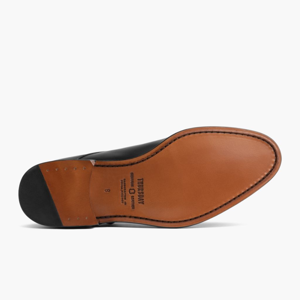 High-Traction Rubber Outsole & Lug Tread Pattern on Saint Nero Mocassini in pelle da Uomo For Men