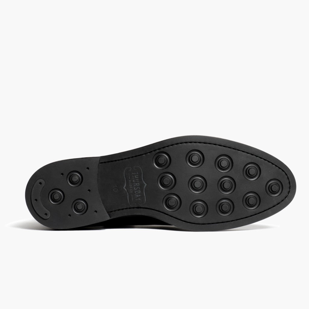 High-Traction Rubber Outsole & Lug Tread Pattern on Cadet Noce Stivali in pelle da Uomo