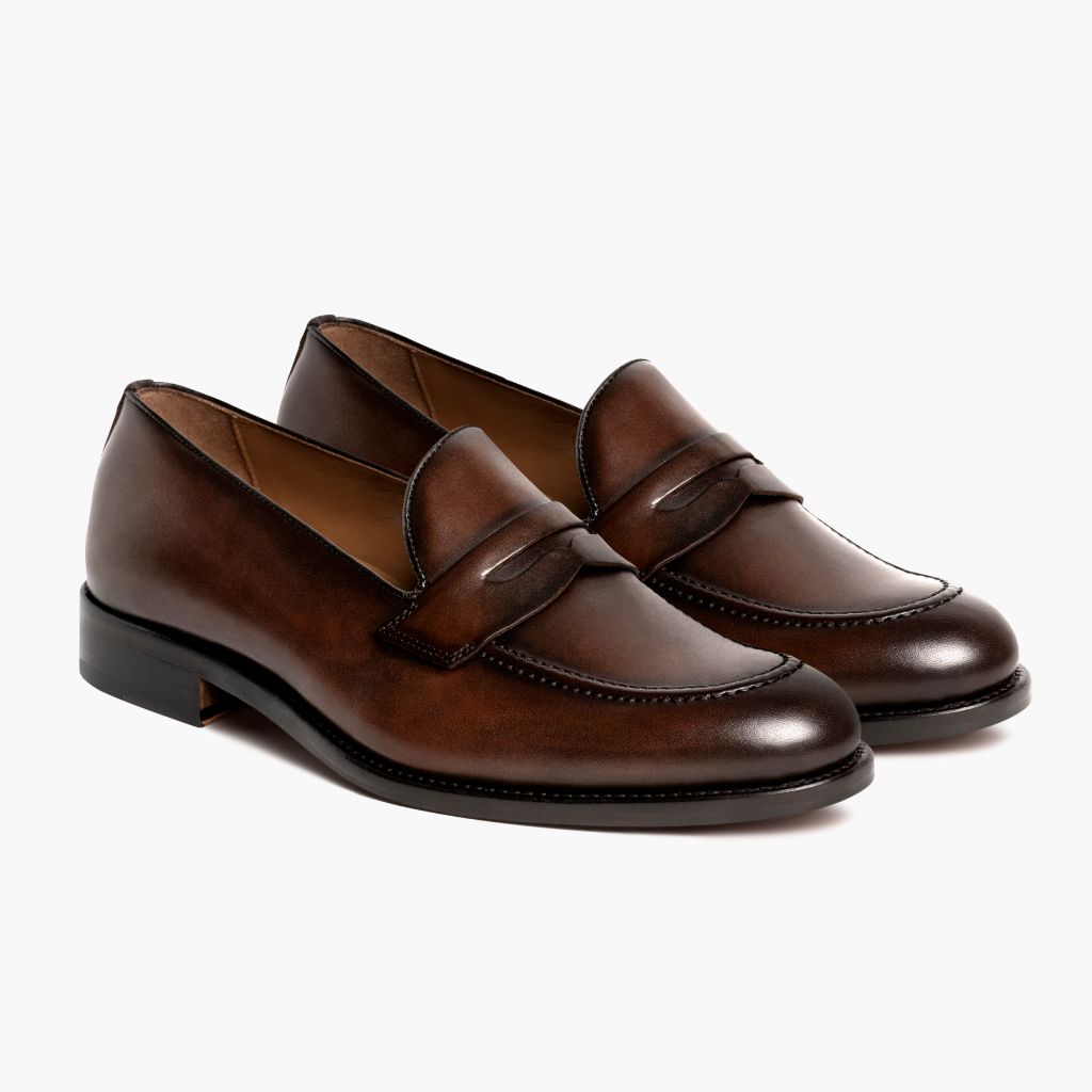 Lincoln Mogano Ricco Sneakers in pelle da Uomo in Classic Full-Grain Leather - Vista laterale | Acquista online