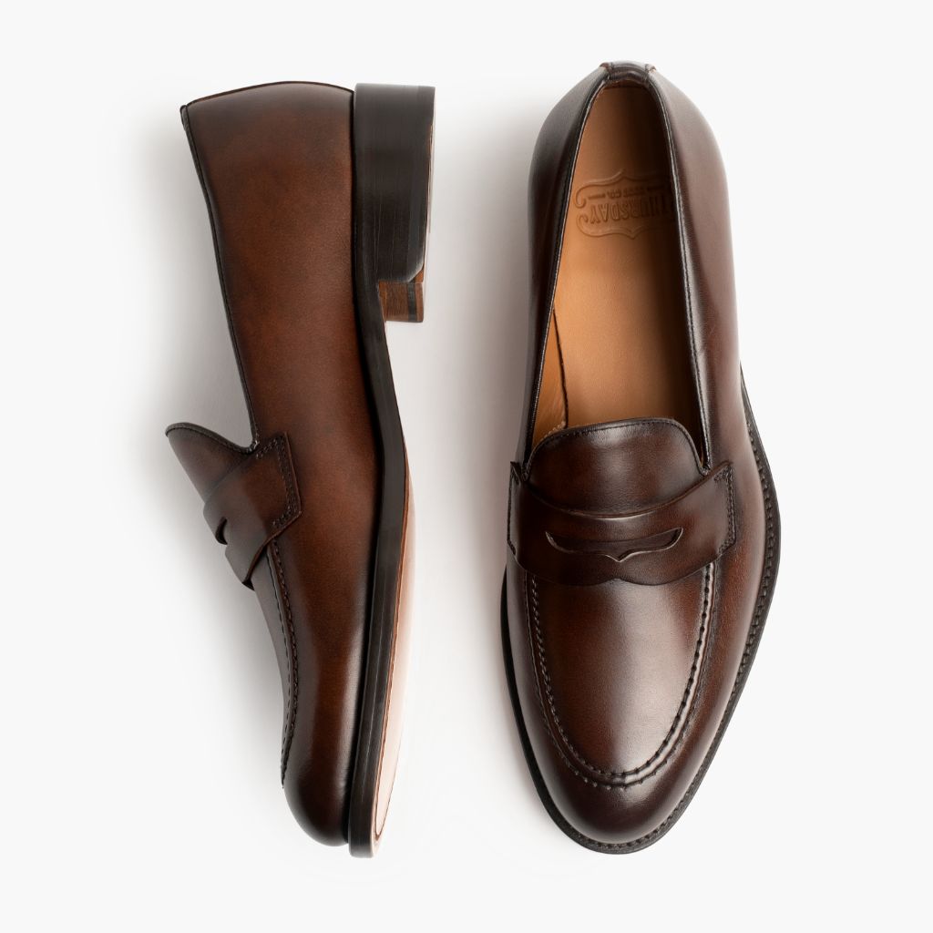 Lincoln Mogano Ricco Sneakers in pelle da Uomo - Contrafforte tallone rinforzato & doppie cuciture di precisione
