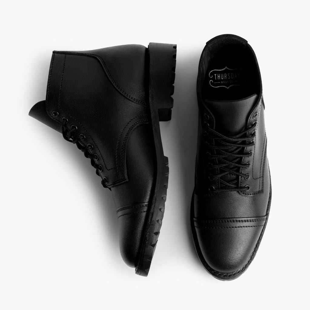 Vanguard Nero Waxed Roughout Stivali in pelle da Uomo For Men - Contrafforte tallone rinforzato & doppie cuciture di precisione