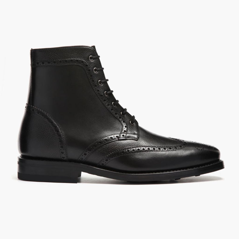 Wingtip Nero Stivali in pelle da Uomo