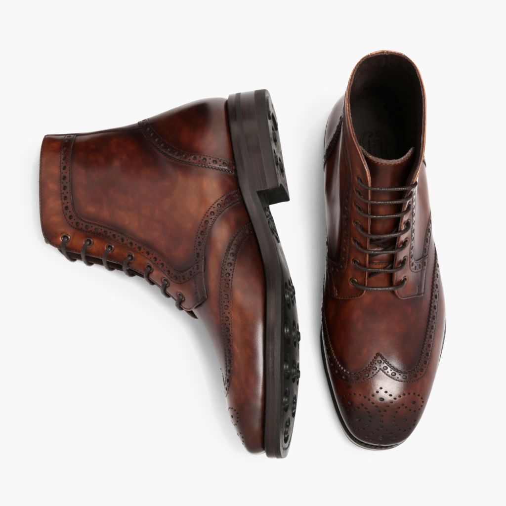 Wingtip Color #77 Stivali in pelle da Uomo For Men - Contrafforte tallone rinforzato & doppie cuciture di precisione