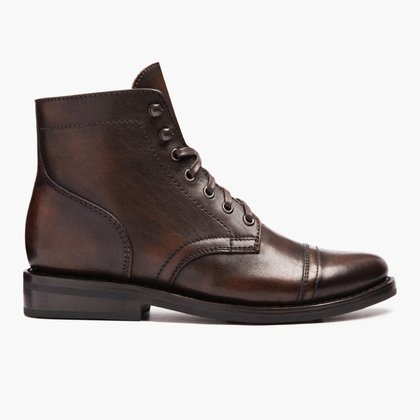Captain Nero Coffee Leather Boots da Donna