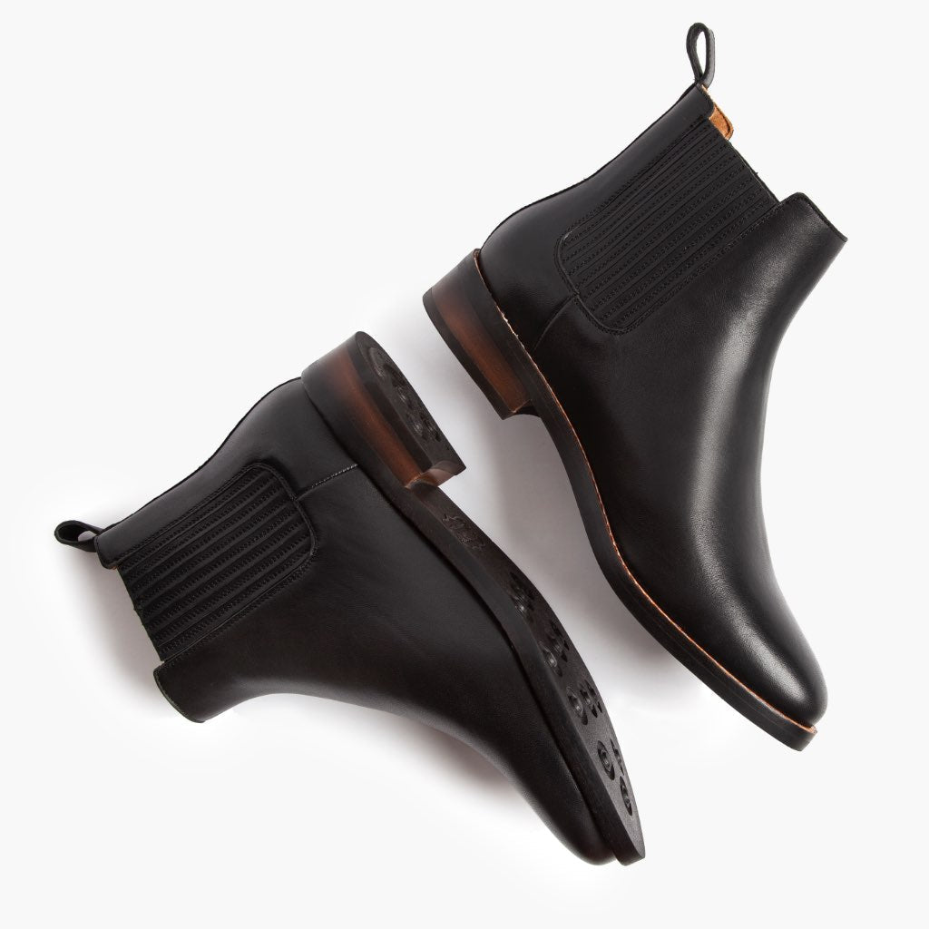 High-Traction Rubber Outsole & Lug Tread Pattern on Dreamer Nero Stivali in pelle da Donna