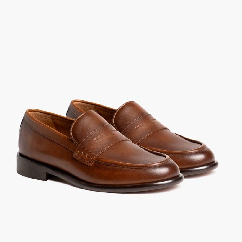 Dress Penny Pecan Leather Boots da Donna