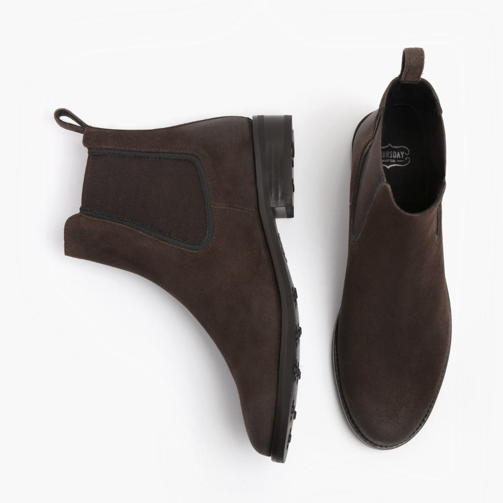 Duchess Marrone Scuro Suede Stivali in pelle da Donna - Contrafforte tallone rinforzato & doppie cuciture di precisione